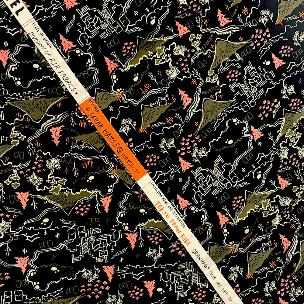 Tokyo Train Ride Countryside fabric
